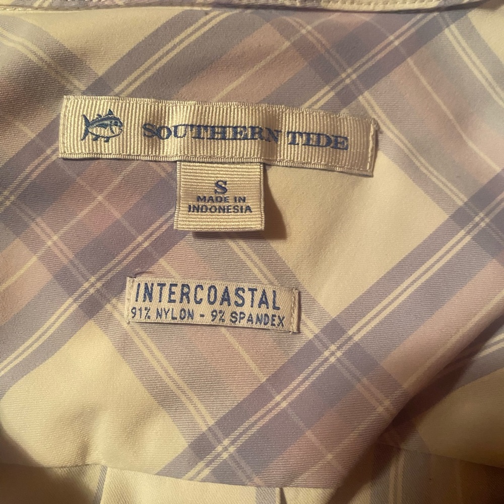 Southern Tide Blue & Purple Plaid Women’s Fishing Shirt Women’s Size Small - Picture 5 of 6